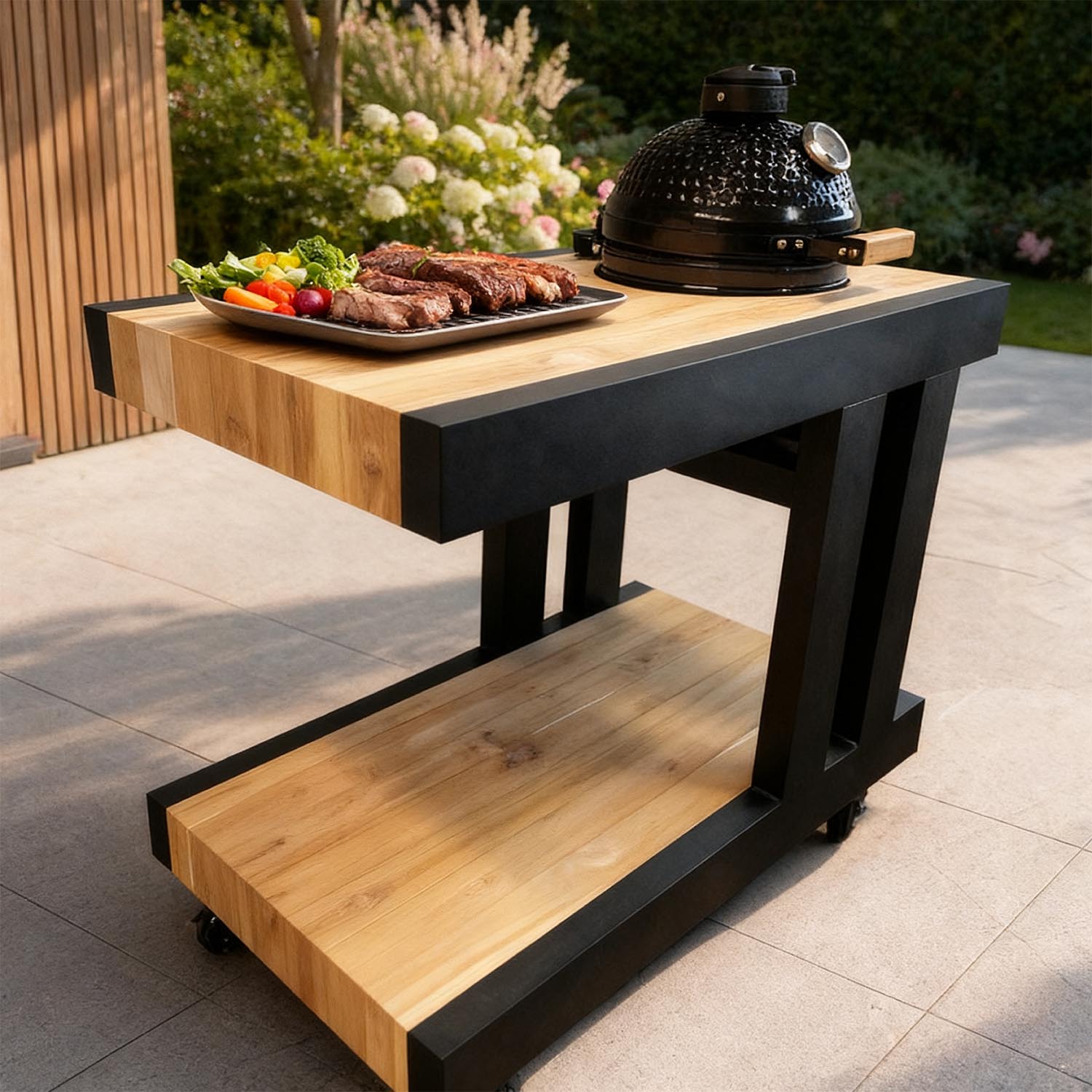 Mobiele Aluminium Kamado Tafel