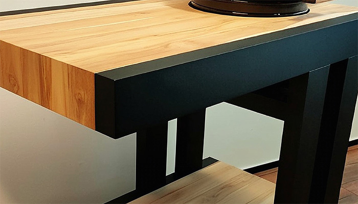 Mobiele Kamado buitenkeuken detail zijkant