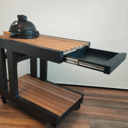 Aluminium Kamado Tafel Small – Hardhout Blad met Opberglade