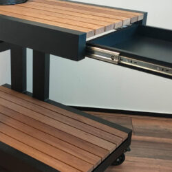 Aluminium Kamado Tafel Large – Hardhout Blad met Opberglade