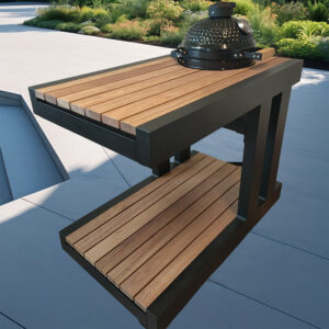Aluminium Kamado Tafel Large – Hardhout Blad met Opberglade
